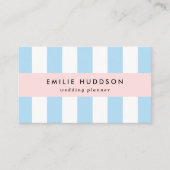 Blaue Streifen, weiße Streifen, gestreiftes Muster Visitenkarte (Vorderseite)