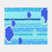 blaue Streifen Wolken Punkte Fleecedecke (Vorderseite (Horizontal))