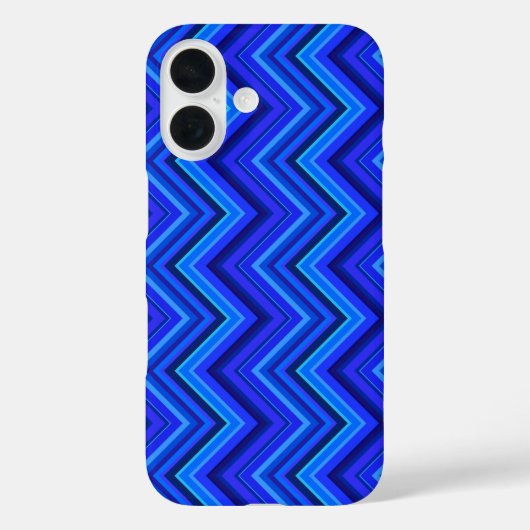 Blaue Streifen Zickzack-Muster Case-Mate iPhone Hülle (Rückseite)