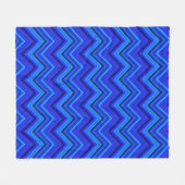 Blaue Streifen Zickzack-Muster Fleecedecke (Vorderseite (Horizontal))