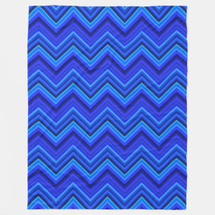 Blaue Streifen Zickzack-Muster Fleecedecke