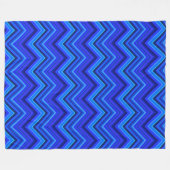 Blaue Streifen Zickzack-Muster Fleecedecke (Vorderseite (Horizontal))