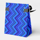 Blaue Streifen Zickzack-Muster Geschenkschachtel (Rückseite)