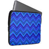 Blaue Streifen Zickzack-Muster Laptopschutzhülle (Vorne Rechts)