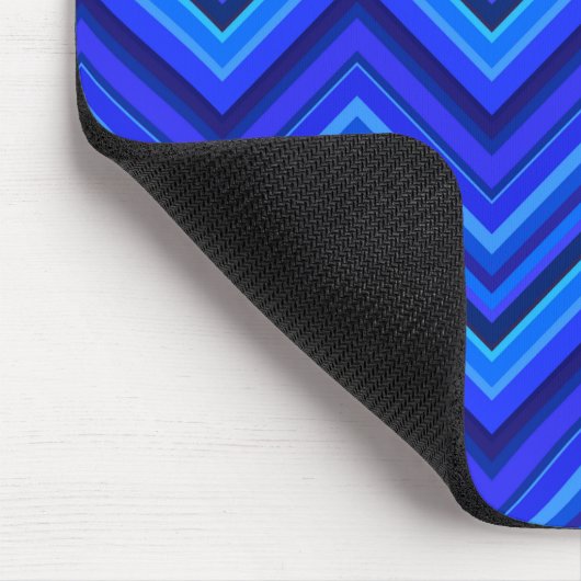 Blaue Streifen Zickzack-Muster Mousepad (Ecke)