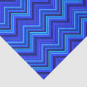 Blaue Streifen Zickzack-Muster Seidenpapier (Ausschnitt)