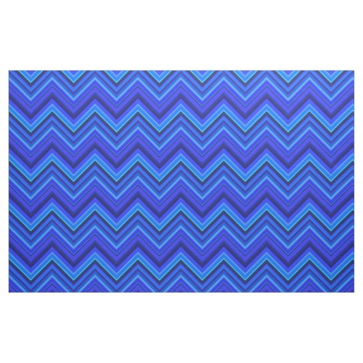 Blaue Streifen Zickzack-Muster Stoff (Fat Quarter (45,7 x 55,9 cm))
