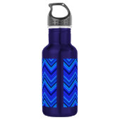 Blaue Streifen Zickzack-Muster Trinkflasche (Rückseite)
