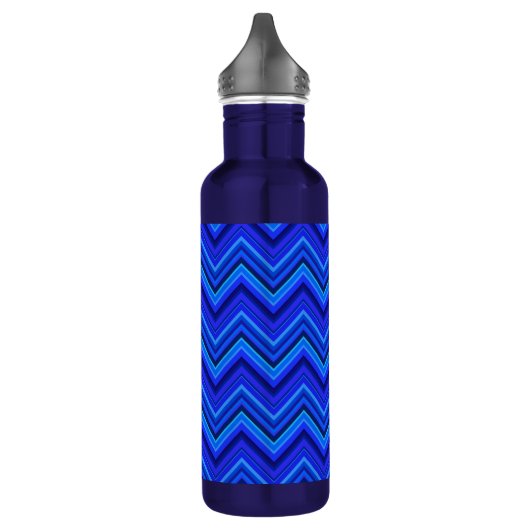 Blaue Streifen Zickzack-Muster Trinkflasche (Links)