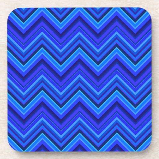 Blaue Streifen Zickzack-Muster Untersetzer (Vorderseite)
