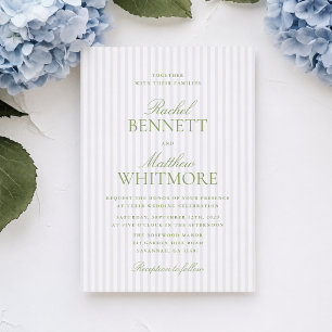 Blaue Streifen Zitrone Grün Elegante Schrift Hochz Einladung