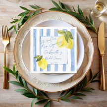 Blaue Streifen-Zitronen-Brautparty