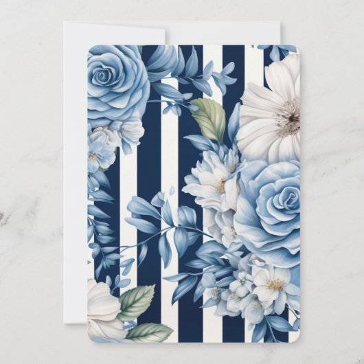 Blaue Streifen zum Geburtstag Einladung (Rückseite)