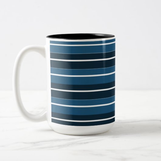 Blaue Streifen Zweifarbige Tasse (Links)