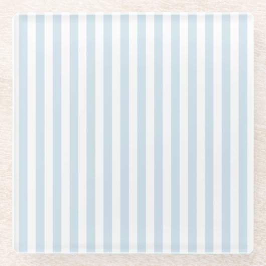 Blaue Streifenmuster Glasuntersetzer (Vorderseite)