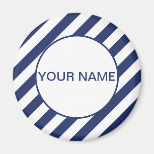 Blaue Streifennamenvorlage Magnet