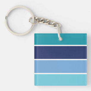 Blaue Streifennamenvorlage Schlüsselanhänger