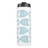 Blaue Strickfische Thermosbecher (Vorderseite)