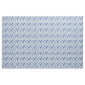 Blaue Strickringe auf weißem Hintergrund Stoff (Yard (91,4 cm))