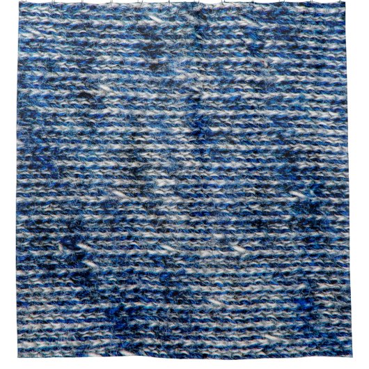 Blaue Strickwolltextur Duschvorhang (Vorderseite)
