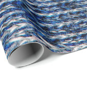 Blaue Strickwolltextur Geschenkpapier (Rolleneckpunkt)