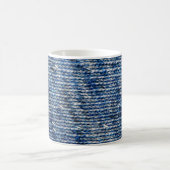 Blaue Strickwolltextur Kaffeetasse (Mittel)