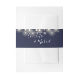 Blaue String-Lichter-Signatur Einladungsbanderole