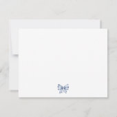 BLAUE STRIPED BOW COQUETTE PERSONALISIERT MITTEILUNGSKARTE (Rückseite)
