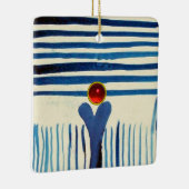 BLAUE STRIPEN & RED RUBY KERAMIKORNAMENT (Rechts)