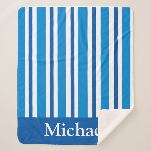 BLAUE STRIPES SHERPA BLANKET SHERPADECKE (Vorderseite)