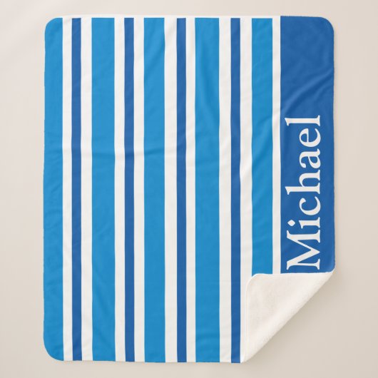 BLAUE STRIPES SHERPA BLANKET SHERPADECKE (Vorderseite)