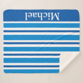 BLAUE STRIPES SHERPA BLANKET SHERPADECKE (Vorderseite (Horizontal))