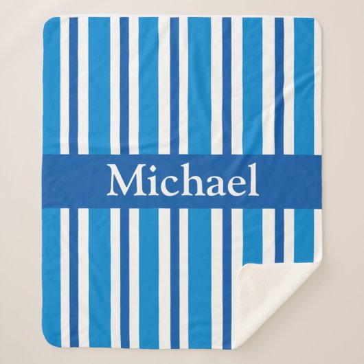 BLAUE STRIPES SHERPA BLANKET SHERPADECKE (Vorderseite)