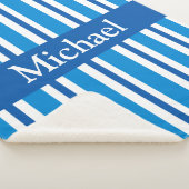 BLAUE STRIPES SHERPA BLANKET SHERPADECKE (3/4)