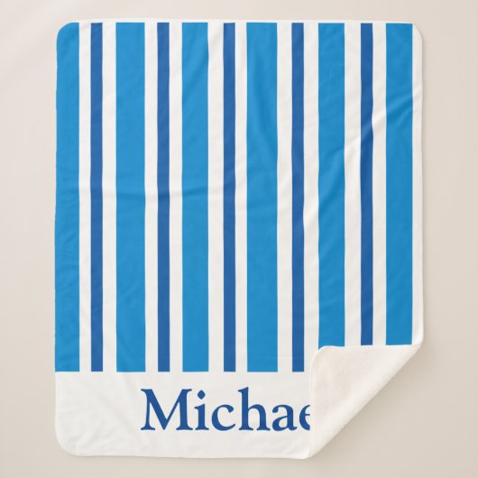 BLAUE STRIPES SHERPA BLANKET SHERPADECKE (Vorderseite)
