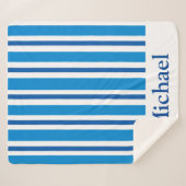 BLAUE STRIPES SHERPA BLANKET SHERPADECKE (Vorderseite (Horizontal))