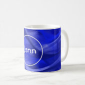 Blaue Strudelmonogramm-Tasse Kaffeetasse (VorderseiteRechts)