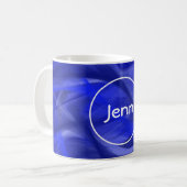 Blaue Strudelmonogramm-Tasse Kaffeetasse (Vorderseite Links)