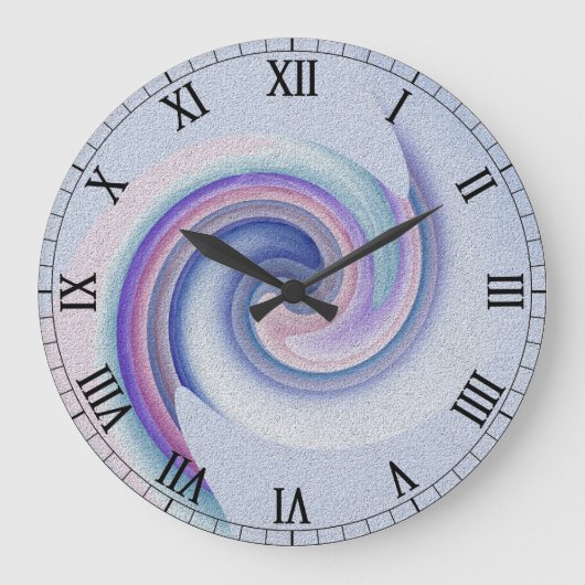 blaue Strudeluhr Große Wanduhr (Vorderseite)
