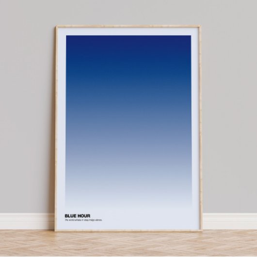 Blaue Stunde Gradient Art Print: Indigo Ombre Post Poster