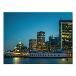 Blaue Stunde in der Stadt Fotodruck