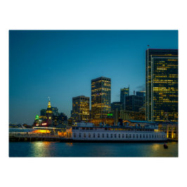 Blaue Stunde in der Stadt Poster