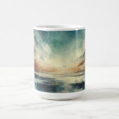 Blaue stürmische Meereslandschaft altes Foto Kaffeetasse (Mittel)