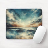 Blaue stürmische Meereslandschaft altes Foto Mousepad (Mit Mouse)