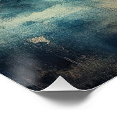 Blaue stürmische Meereslandschaft altes Foto Poster (Ecke)