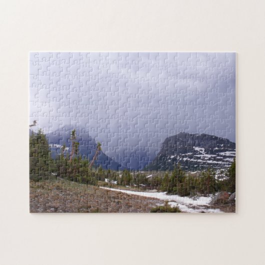 Blaue Sturmwolken über dem Glacier National Park F Puzzle (Horizontal)