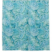 Blaue Sukkuline Duschvorhang (Vorderseite)