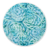 Blaue Sukkuline Keramikknauf (Vorderseite)