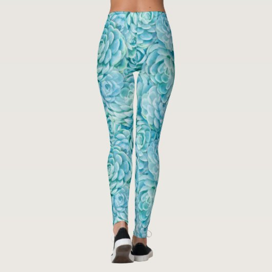 Blaue Sukkuline Leggings (Rückseite)