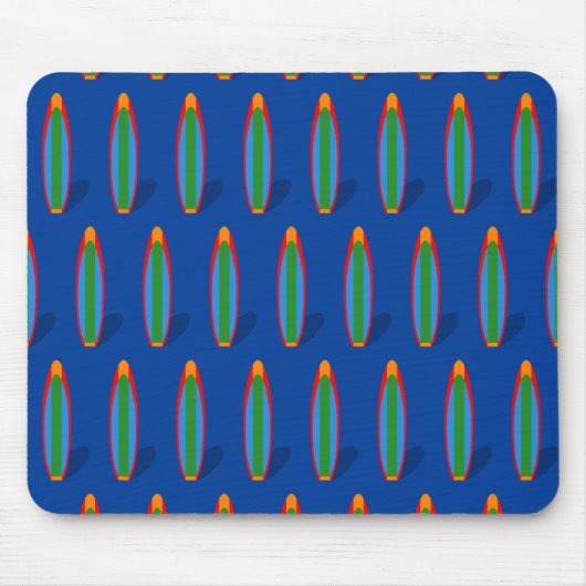 Blaue Surfboard Strand Mousepad (Vorne)